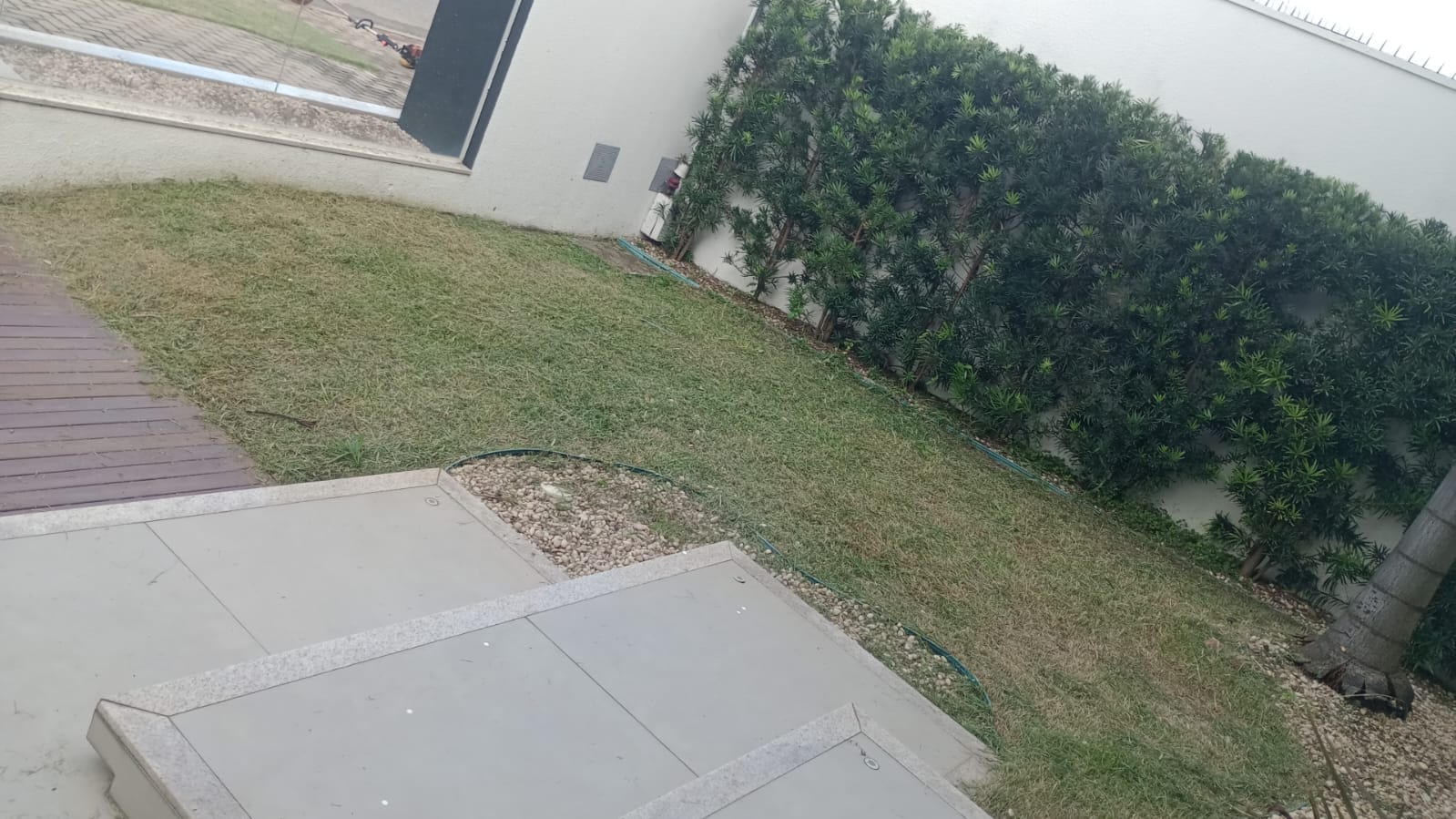 Jardim residencial em Sinop MT depois da limpeza e corte de grama
