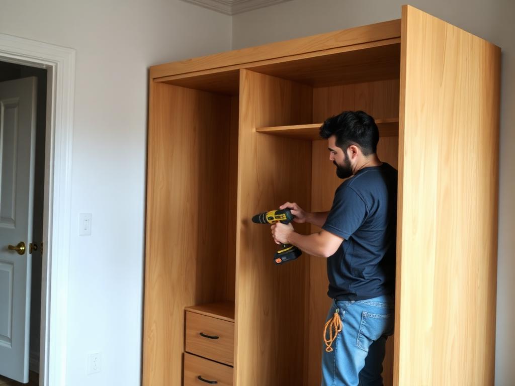 Marido de aluguel da Sr Resolve montando armário em residência em Sinop MT